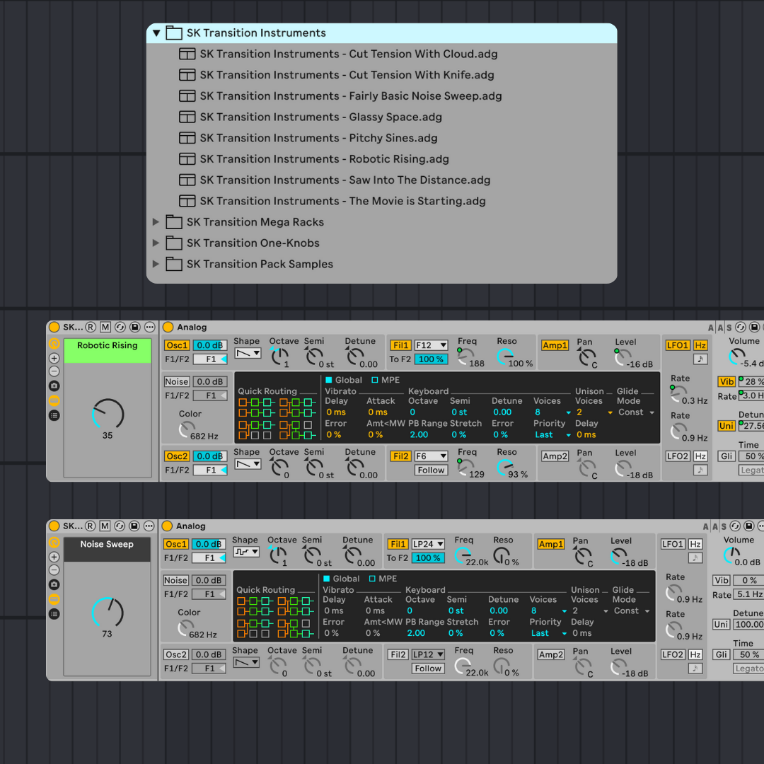Superknobs: Builds & Transitions